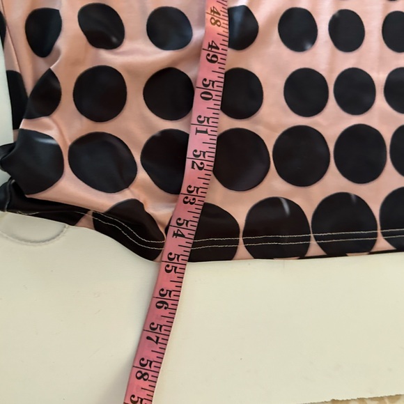 Mew Mew Ishi Black Dot Printed Form Fitting Women’s Maxi Dress In Blush NWT S - Picture 16 of 16